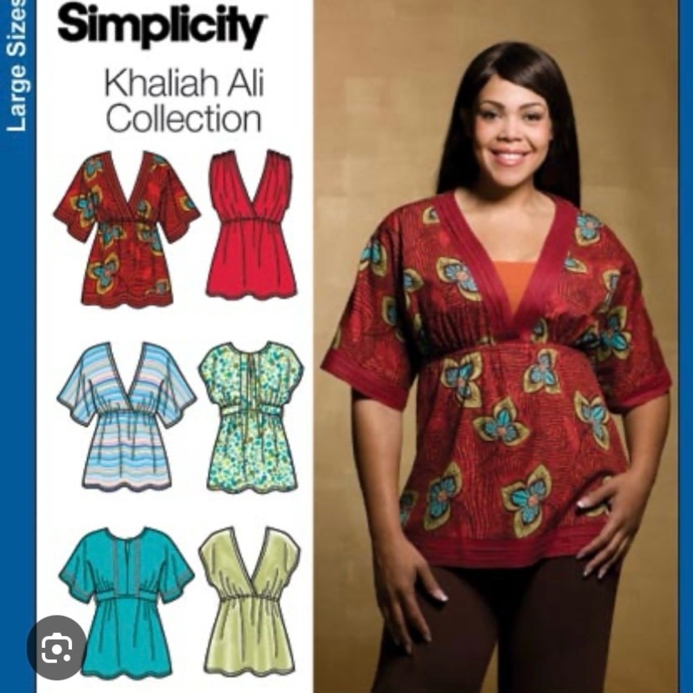 SIMPLICITY SEWING PATTERN KHALIAH ALI COLLECTION TOPS 3893 sizes 10-12-14-16-18